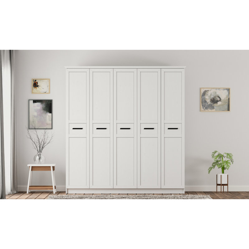 Schaefer 5 Door Manufactured Wood Wardrobe, 210cm H x 175cm W x 52cm D