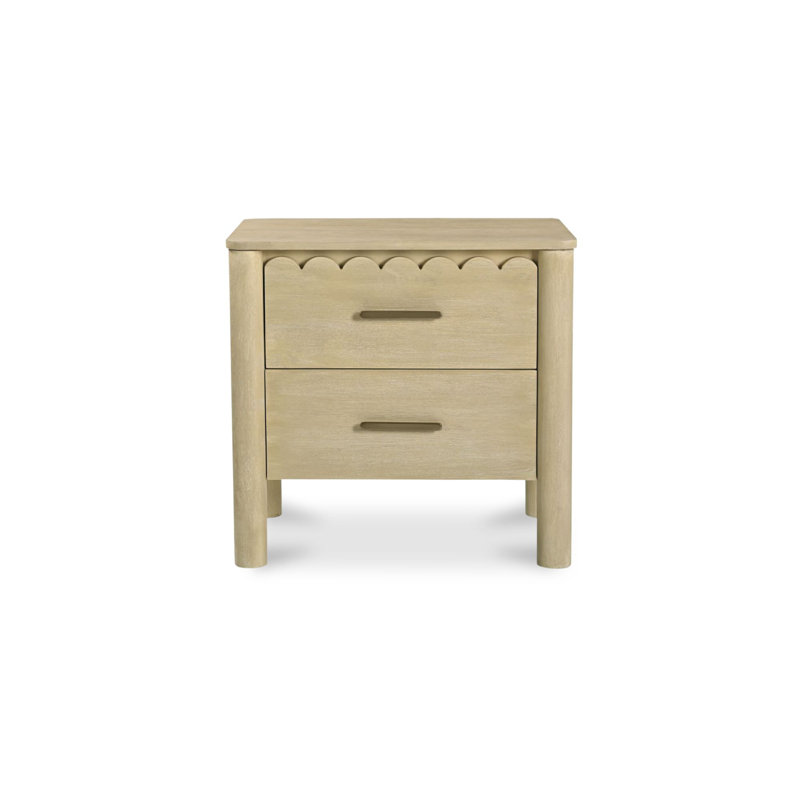 Wiley 2 - Drawer Solid Wood Nightstand