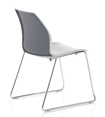 Chaise d'invité traîneau Vortex, Gris / Blanc