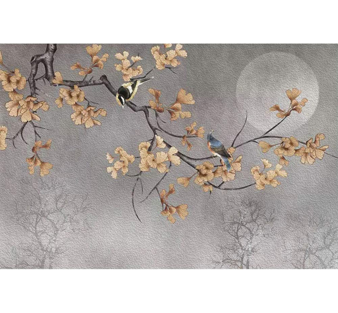 Flower On Branch Peel & Stick Floral Border IDEA4WALL 