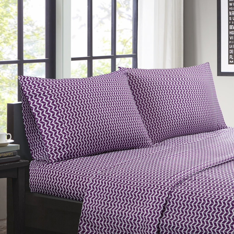 Gray Chevron Twin Microfiber Sheet Set
