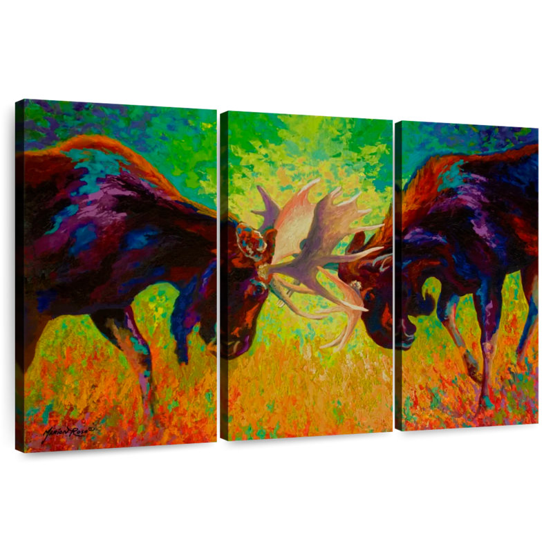 Just Sparring Moose, 24" H x 38" W