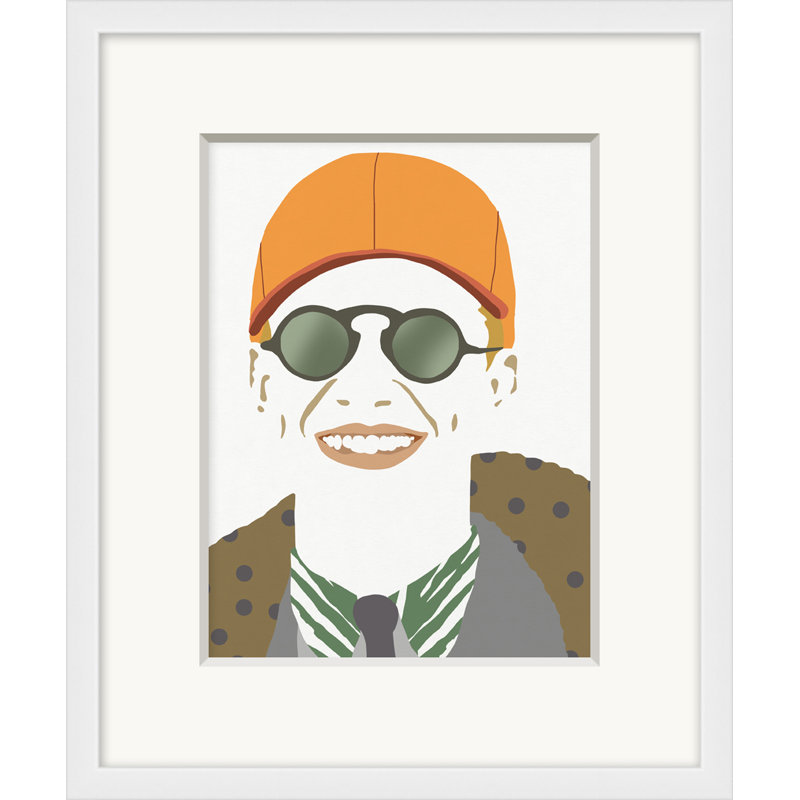 «Retro Portrait 4» par Mat Sanders - Peinture encadrée sur papier