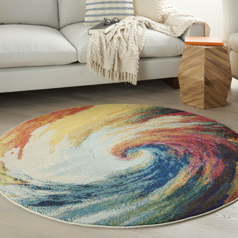 Fremantle Abstract Area Rug, Round 122cm