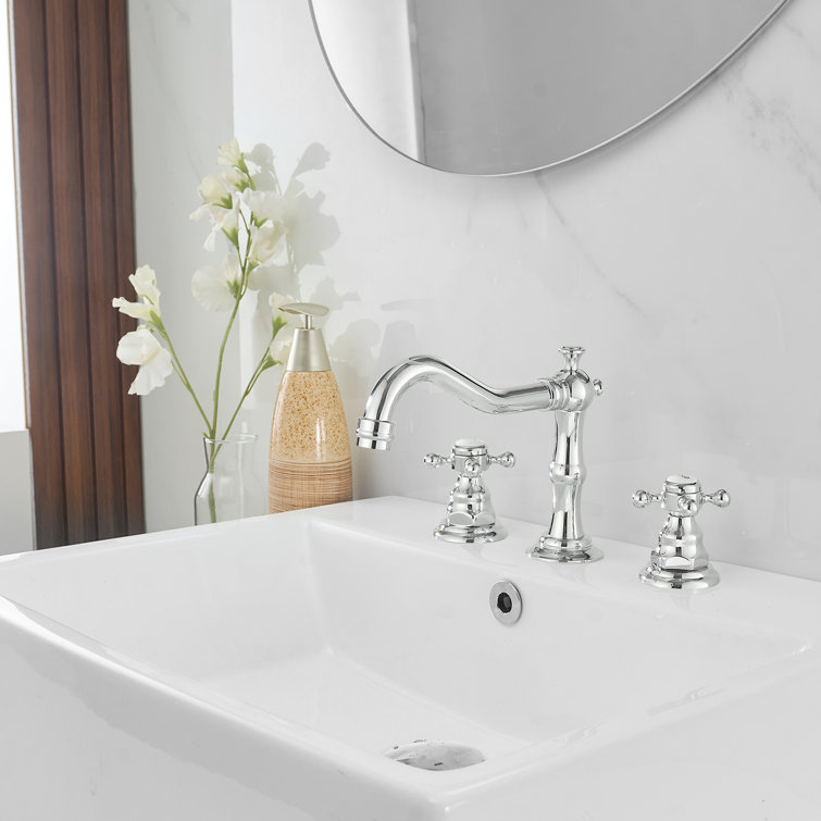 2-handle Bathroom Faucet with Drain Assembly