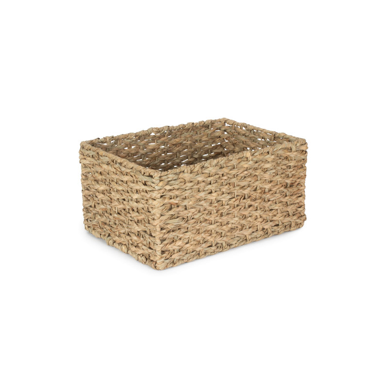 World Menagerie Wicker Thatch Grass Storage Basket, 24cm H x 47cm W x 35cm D