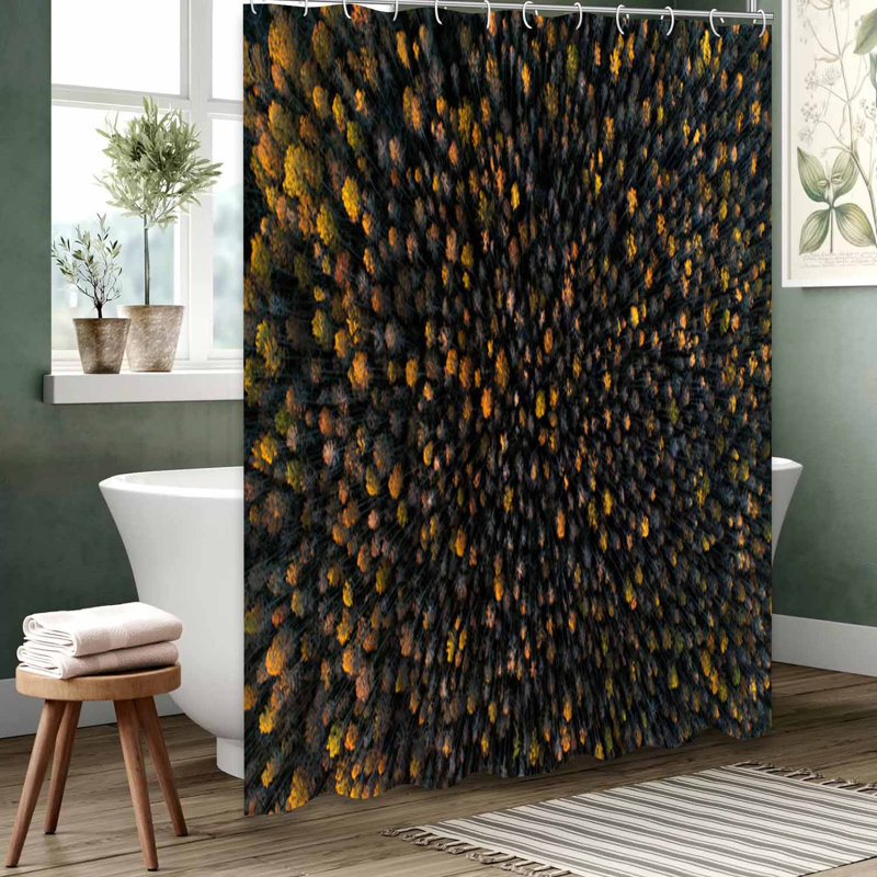 Rideau de douche jaune imperméable, rideaux de douche pour la salle de bain avec 12 crochets, 72" L x 78" W