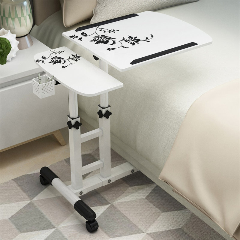 Adjustable Metal Base Computer Desk, White