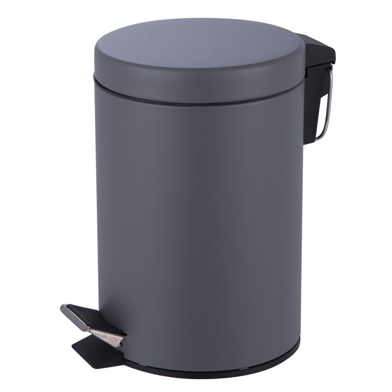 Crenshaw Metal Step On Kitchen Trash Can, Matt Grey
