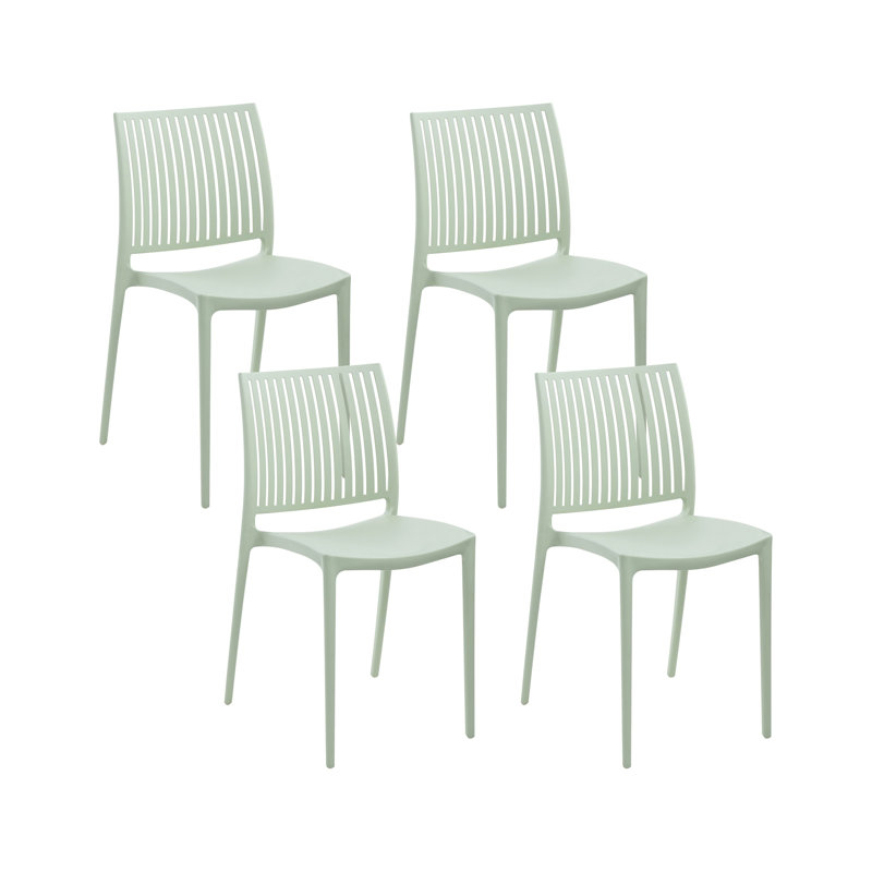 Stackable Outdoor Patio Dining Side Chair, Green