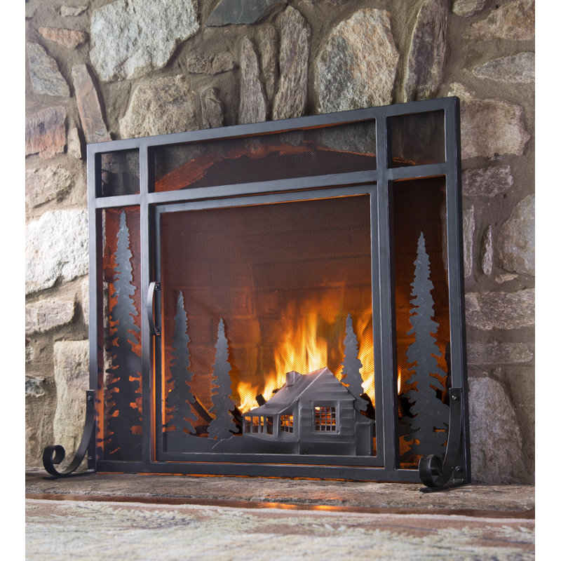 Single Panel Steel Fireplace Screen