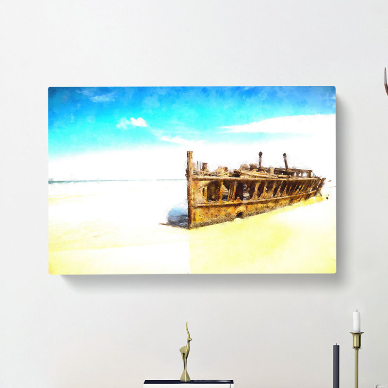 Maheno Shipwreck Australia - Wrapped Canvas, 35cm H x 50cm W x 3cm D