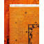Tapis orange noué à la main de conception unique Chimel