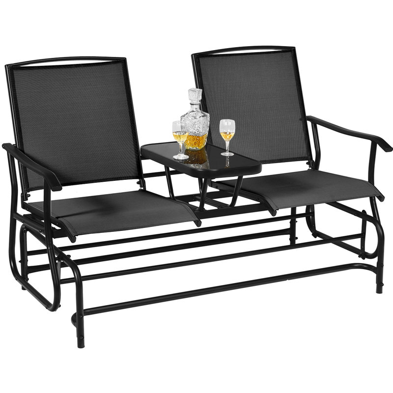 Banc oscillant pour 2 personnes Auyeung, Noir