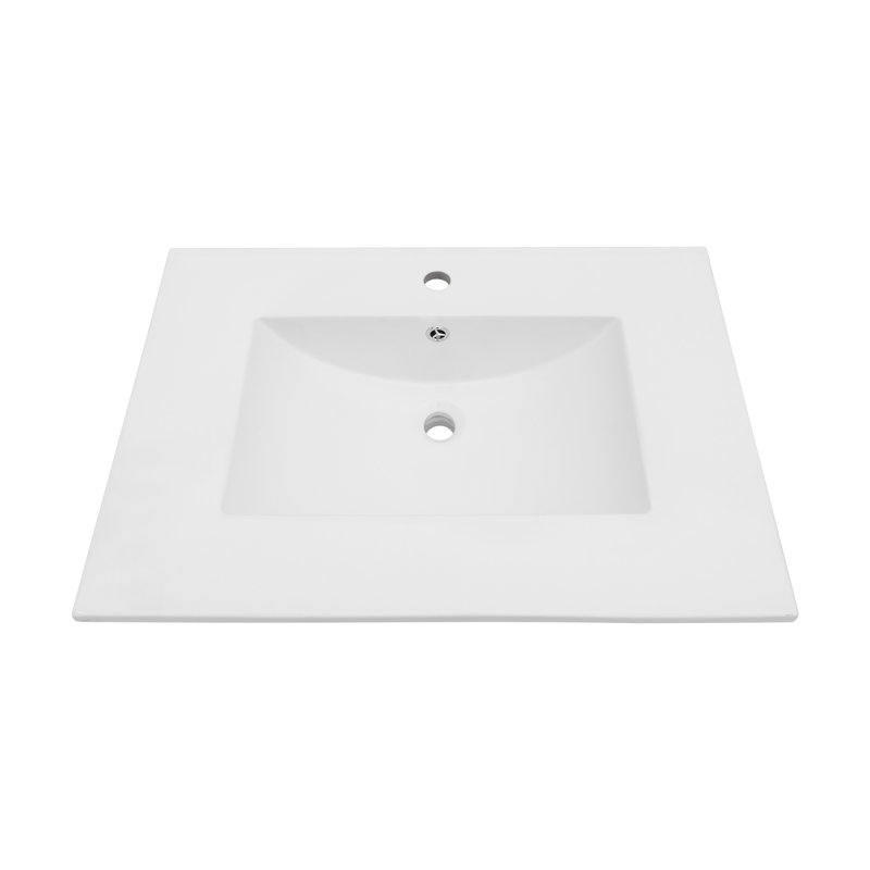 Plateau de meuble-lavabo simple en céramique 30 po avec lavabo