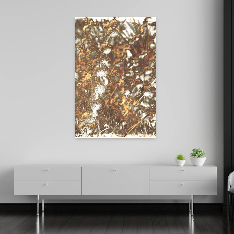 Art contemporain abstrait naturel mixte, H 60 po x l 40 po