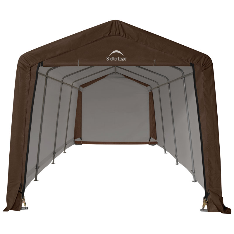 ShelterLogic 3-in-1 Run-in Shelter Brown, 117.5" W x 238" D