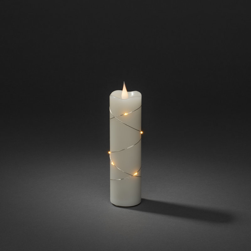 3D Moving Flame Battery Candle, 17.8cm H x 5cm W x 5cm D, Ivory