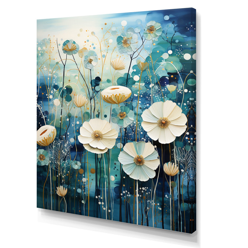 Blue Tranquil Gardens III - impression, H 32 po x l 16 po, Toile tendue