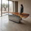 Camenta Walnut Wood Dining Table-1310962007