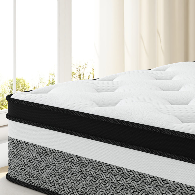 King Size Black and White Hybrid Innerspring Mattress