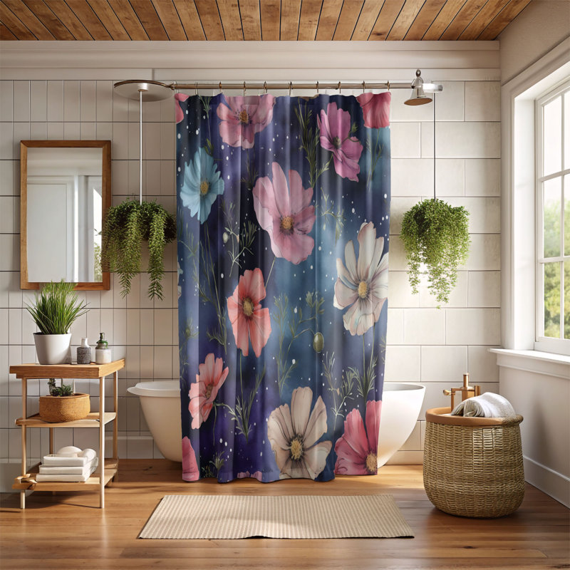 Rideau de douche 1 pièce Bloom Weave, H 74 po x l 71 po