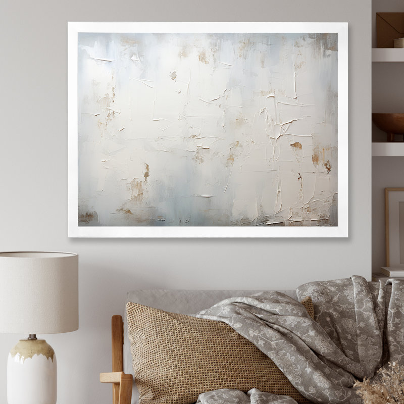 Toile abstraite abstraite, horizon, art mural minimalisme, H 16 po x l 32 po x P 1 po, Cadre simple blanc