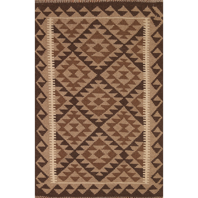 Reversible Wool Kilim Area Rug 3x5