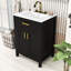 Meuble-lavabo pour salle de bain avec lavabo en céramique, tiroir, armoire de rangement et tablette-1429793980