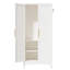 Armoire-penderie en métal blanc avec 2 portes, tablettes réglables et tringle, hauteur de 71 pouces