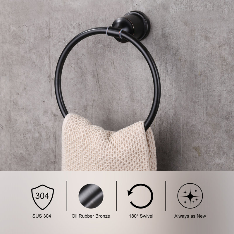 Porte-serviettes de salle de bain noir Wowow, Bronze huilé