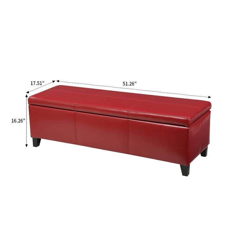 Banc rembourré Haelly, Rouge
