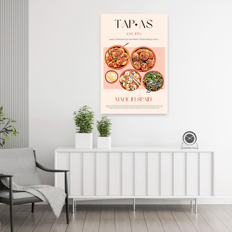 "Flavourful espagnol", art mural rétro coloré, H 36 po x l 24 po