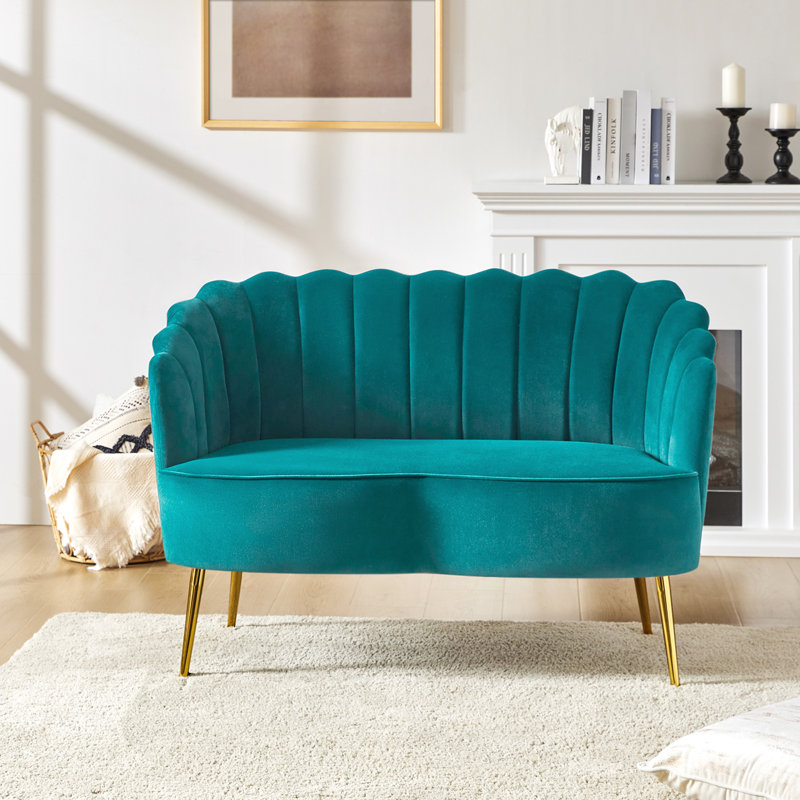Hendrix 50.2'' Velvet Loveseat, Blue Velvet