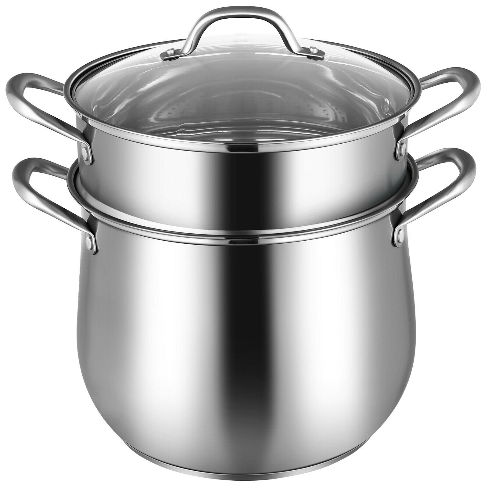 Farberware Classic Stainless Series 2-Quart Covered Double Boiler & Classic  Stainless Steel 6-Quart Stockpot with Lid, Stainless Steel Pot with Lid