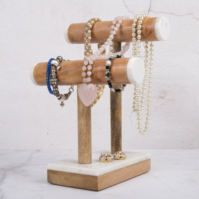 Wood Jewelry Stand + Figurine Included