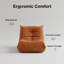 Fauteuil d'appoint orange capitonné - Mobilier de salon confortable en microfibre-1082512068