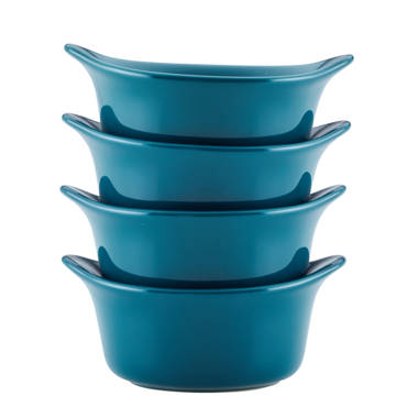 Rachael Ray 9 in. x 13 in. Teal Ceramics Rectangular Baker, Blue