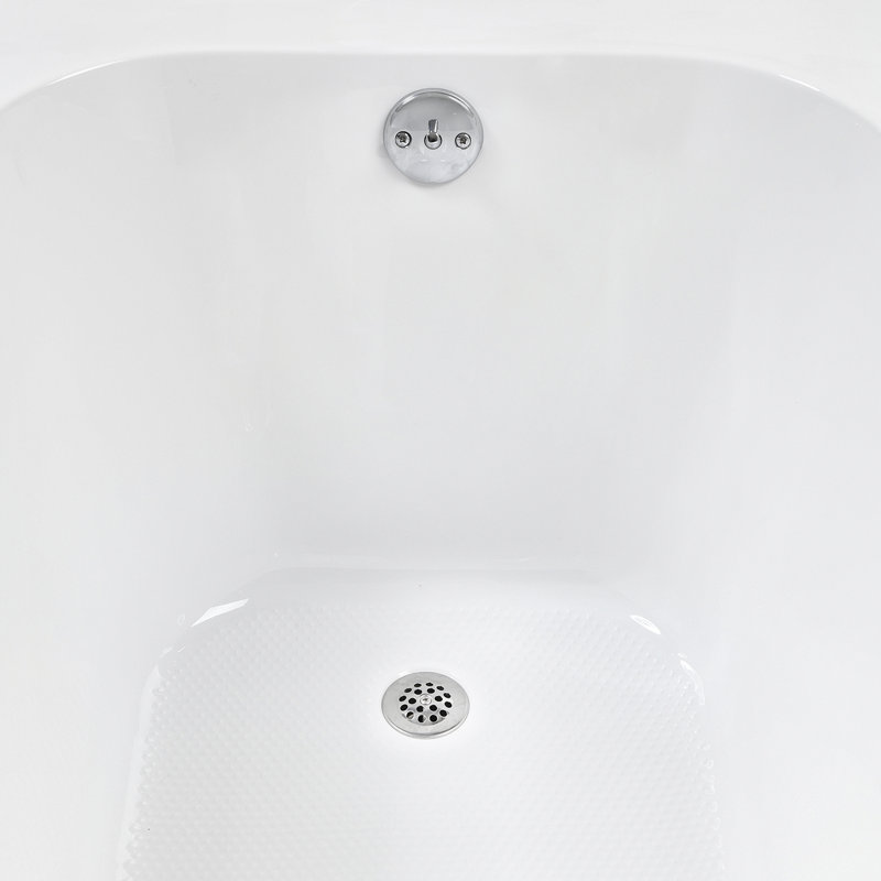 Baignoire de trempage en acrylique 66 po x 34 po, drain inclus, Chrome poli