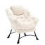 Chaise d'appoint moderne, douce et confortable avec repose-pieds, accoudoirs et poche latérale pour petits espaces-342832446