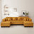 Modern U-Shaped Sectional Sofa With RGB LED Light Strip And Six Pillows For Spacious Living Room Comfort, Sectional-1453170030