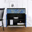 Armoire de rangement pour salle de bain 2 portes, 1 tiroir - noir + bleu avec tablette de rangement laquée à finition réglable