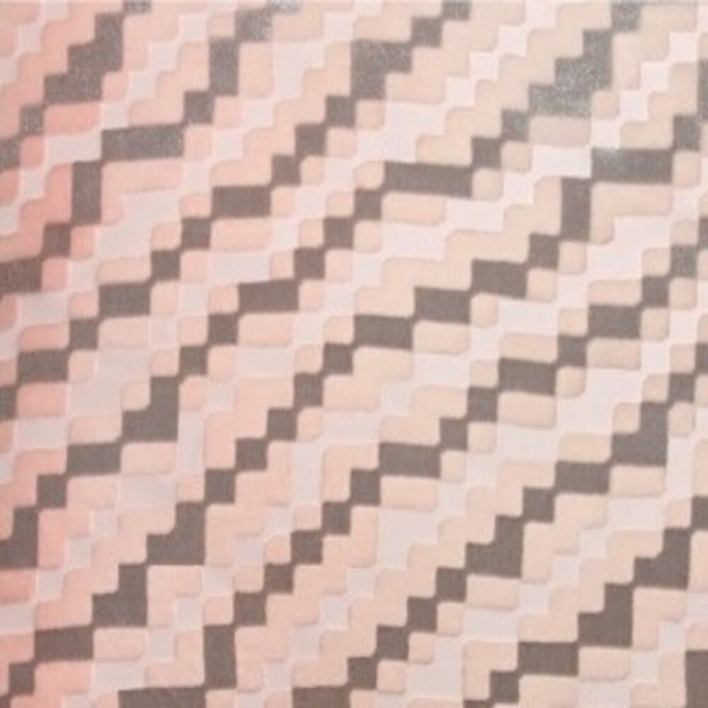 Steps Velvet Square Pillow Cover & Insert, 18"H x 18"W, Blush Geometric