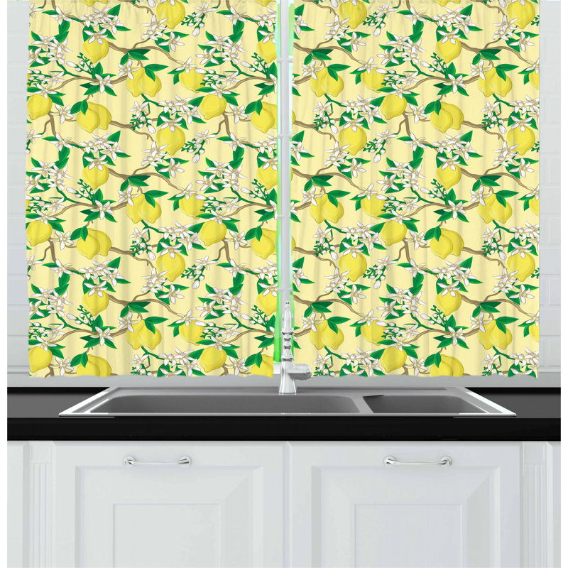 Rideau de cuisine citrons