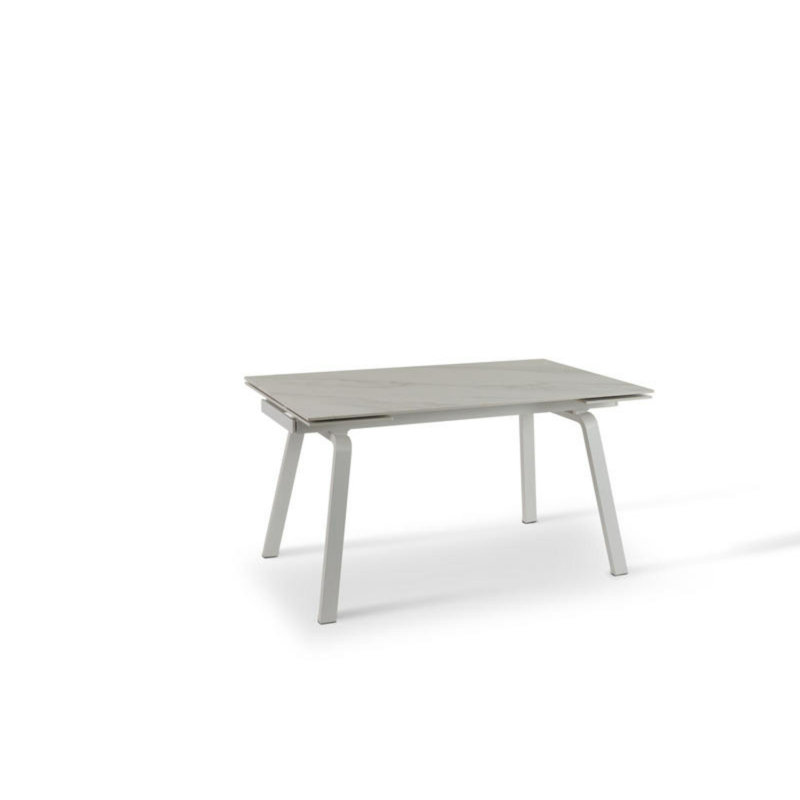 Lugenia Extendable Stone Top Metal Base Dining Table