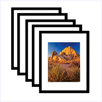 Cadre 13 po x 16,4 po en PVC noir, présentoir mural, ensemble de 5, 6,4 lb