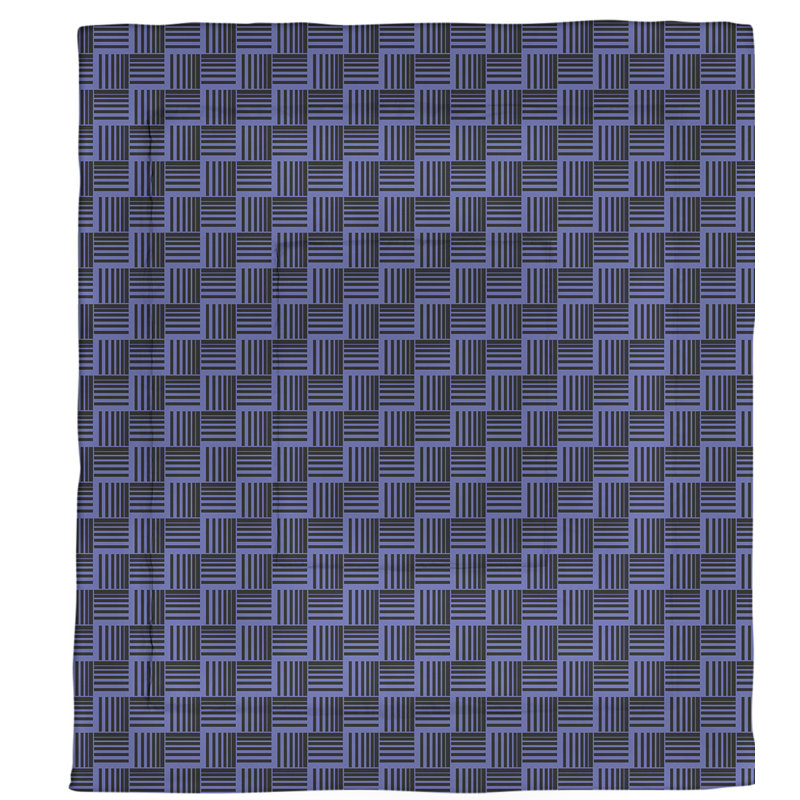 Édredon réversible en microfibre Dana Strider, Édredon simple TG, Bleu / rayures noires