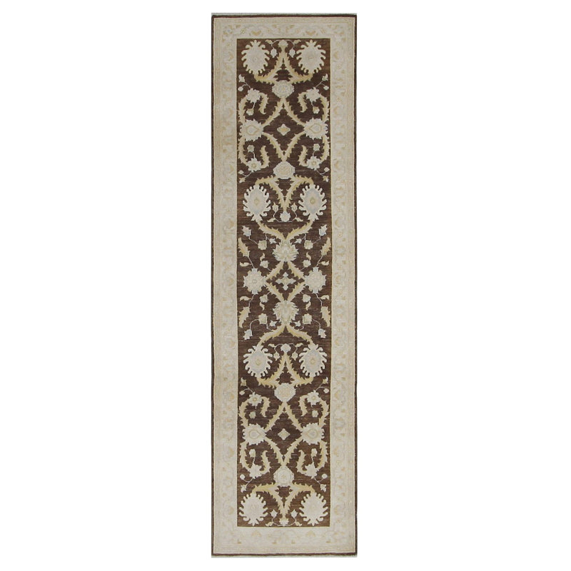 Daugherty Hand Knotted 2.6x9 Brown Runner