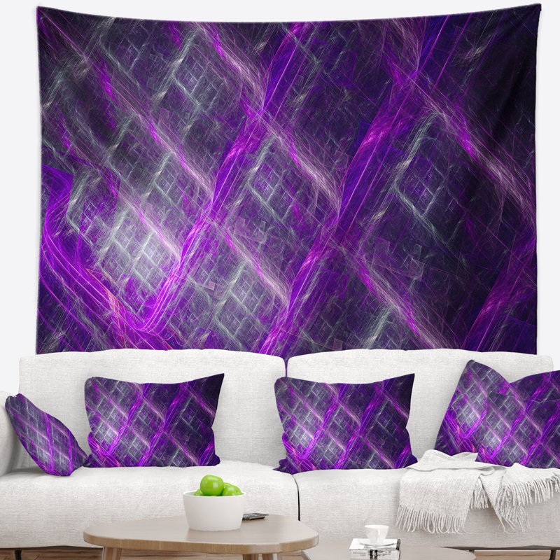 Tapisserie mauve abstraite mauve, H 50 po x l 60 po