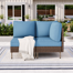 Wide Outdoor Wicker Patio Sofa With Cushions